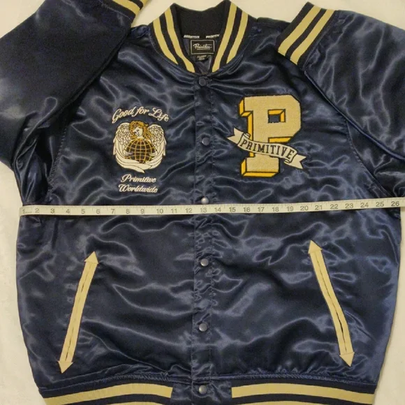 Primitive Men's Navy and Gold Varsity Jacket